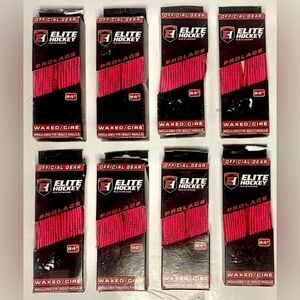 Elite Hockey Waxed Molded Tip Pink Skate Laces- Lot of 8 Pairs
